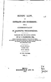 Tapa de Digest of Hindu Law, on Contracts and Successions