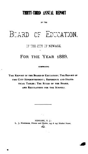 Tapa de Annual Report of the Board of Education of the City of Newark: Made Under the Provisions of the ...