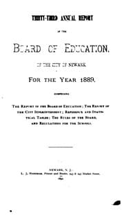 Tapa de Annual Report of the Board of Education of the City of Newark: Made Under the Provisions of the ...