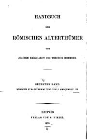 Tapa de Handbuch der römischen Alterthümer
