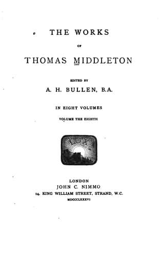 Tapa de The works of Thomas Middleton