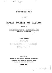 Tapa de Proceedings of the Royal Society of London: Mathematical and Physical Sciences