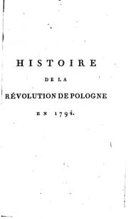 Tapa de Histoire de la révolution de Pologne en 1794