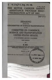 Tapa de The Motor Carrier Safety Assistance Program Reauthorization Act of 1991