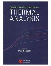 Tapa de Principles and applications of thermal analysis