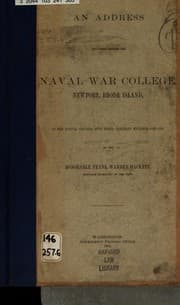 Tapa de An address delivered before the Naval war college