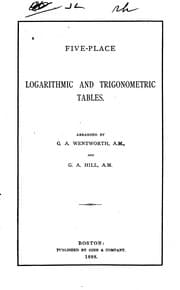 Tapa de Five-place Logarithmic and Trigonometric Tables
