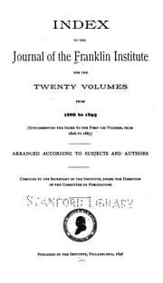 Tapa de Journal of the Franklin Institute