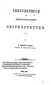 Tapa de Urkundenbuch des Benedictiner-stiftes Seitenstetten