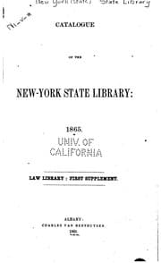 Tapa de Catalogue of the New York State Library