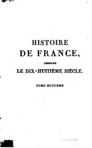 Tapa de Histoire de France, pendant le dix-huitième siècle
