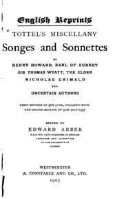 Tapa de Tottel's Miscellany: Songes and Sonettes