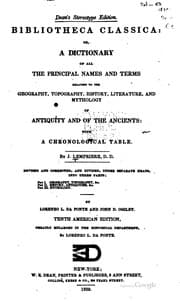 Tapa de Bibliotheca Classica: Or, A Dictionary of All the Principal Names and Terms ...