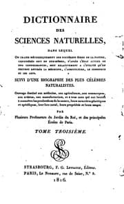 Tapa de Dictionnaire des sciences naturelles,... suivi d'une biographie des plus célèbres naturalistes...