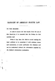 Tapa de Hand-list of legislative sessions and session laws