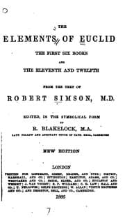 Tapa de The Elements of Euclid: The First Six Books and the Eleventh and Twelfth from the Text of Robert ...