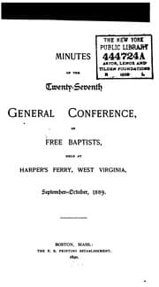 Tapa de Minutes of the General Conference of Free Baptists