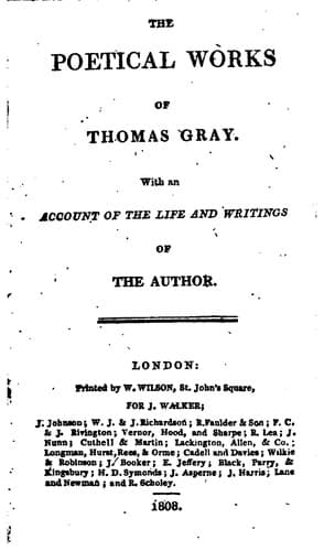 Tapa de The Poetical Works of Thomas Gray.: With an Account of the Life and Writings ...