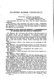 Tapa de Stamford Harbor, Connecticut: Hearings on the Subject of the Improvement of ...