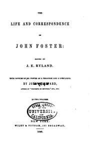 Tapa de The Life and Correspondence of John Foster