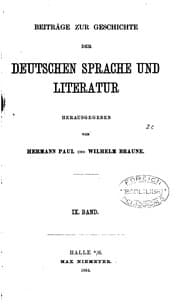 Tapa de Beitrage zur Geschichte der Deutschen Sprache und Literatur Herausgegeben