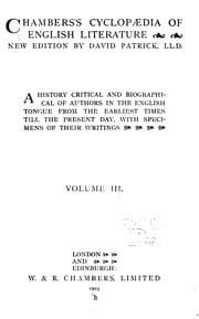 Tapa de Chambers's Cyclopaedia of English Literature: A History Critical and Biographical of Authors in ...