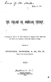 Tapa de The Vailan Or Annular Theory: A Synopsis of Prof. I. N. Vail's Argument in Support of the Claim ...