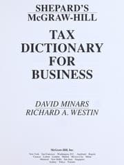 Tapa de Shepard's McGraw-Hill tax dictionary for business