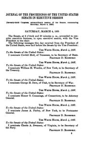 Tapa de Journal of the Executive Proceedings of the Senate of the United States
