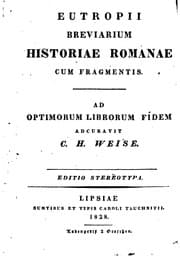 Tapa de Eutropii Breviarium historiae romanae cum fragmentis ...