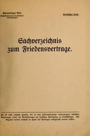 Tapa de Sachverzeichnis zum Friedensvertrage