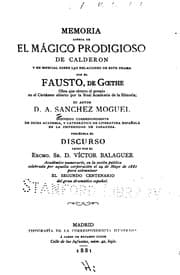 Tapa de Memoria acerca de el mágico prodigioso de Calderón y en especial sobre las relaciones de este ...