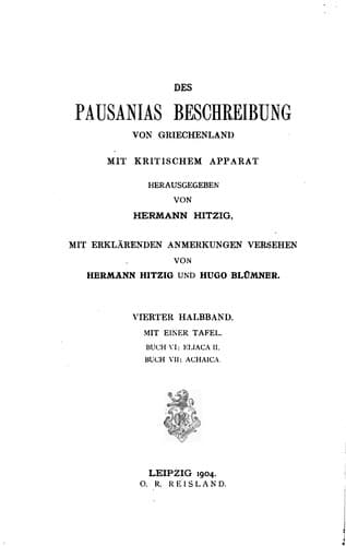 Tapa de Pausaniae Graeciae descriptio