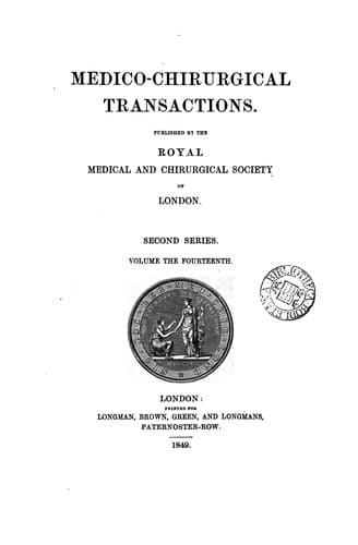Tapa de medico chirurgical transactions