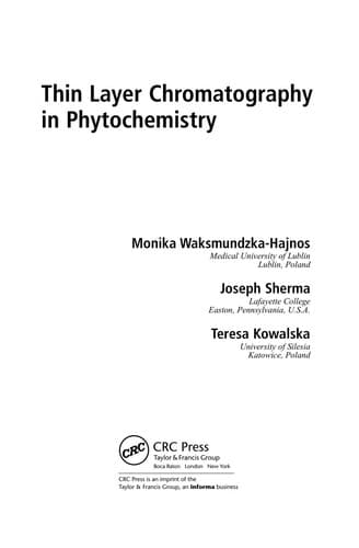 Tapa de Thin layer chromatography in phytochemistry