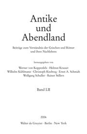 Tapa de Antike und Abendland. Beiträge zum Verständnis der Griechen und Römer und ihres Nachlebens. Jahrbuch 2006 - Band 52