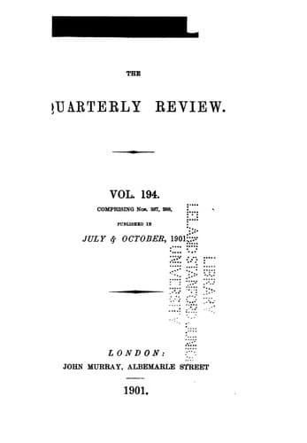 Tapa de The Quarterly Review