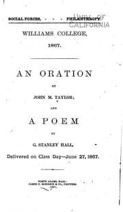 Tapa de Social Forces, Philanthropy. Williams College, 1867: An Oration