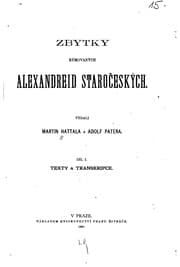 Tapa de Zbytky rýmovaných Alexandreid staročeských