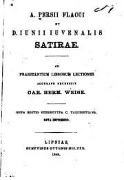 Tapa de A. Persii Flacci et D. Iunii Iuvenalis Satirae ...