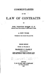 Tapa de Commentaries on the law of contracts