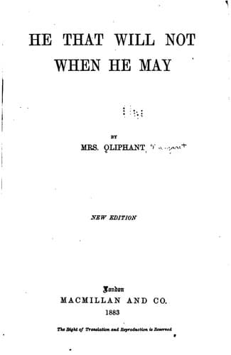 Tapa de He that Will Not when He May