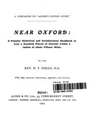 Tapa de NEAR OXFORD: A Popular historical and Architectural Handbook to over a hundred places of ...