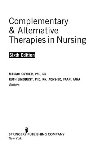 Tapa de Complementary & alternative therapies in nursing
