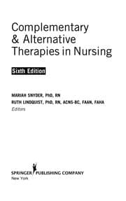 Tapa de Complementary & alternative therapies in nursing