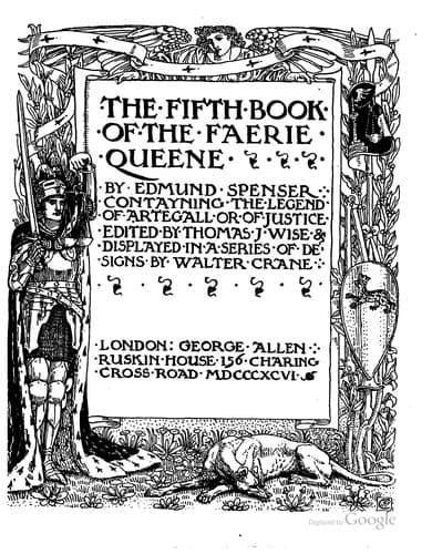 Tapa de Spenser's Faerie queene