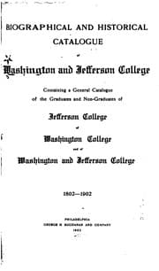 Tapa de Biographical and historical catalogue of Washington and Jefferson college