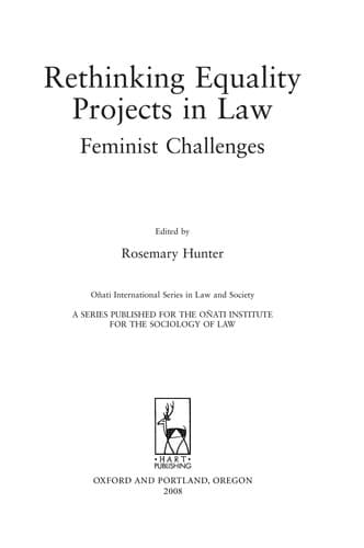 Tapa de Rethinking equality projects in law