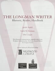 Tapa de Longman Writer Rhetoric, Reader, Handbook Custom Edition (Westwood College)