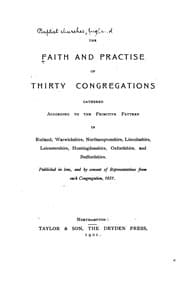 Tapa de The Faith and Practise of Thirty Congregations Gathered According to the Primitive Pattern in ...